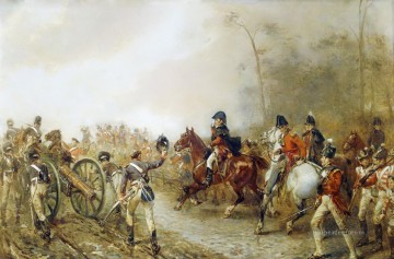 Classical Painting - The Duke Of Wellington On The Road To Quatre Bras Robert Alexander Hillingford historical battle scenes Military War